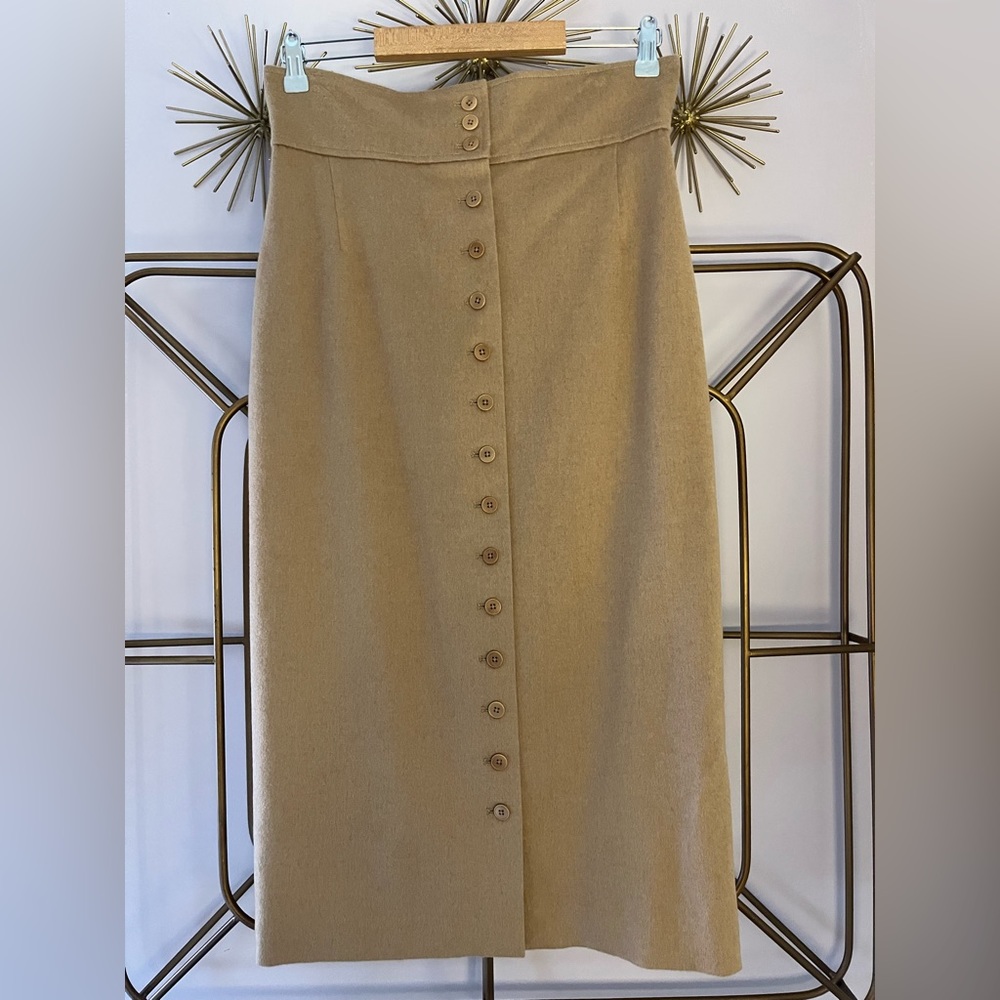 Vintage 100% Camel Ralph Lauren Midi Maxi Skirt Size 10